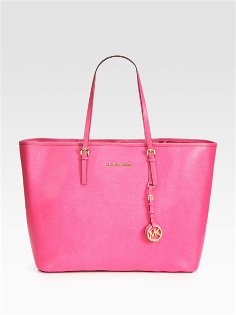 michael kors purse brown with light pink accents|Michael Kors hot pink.